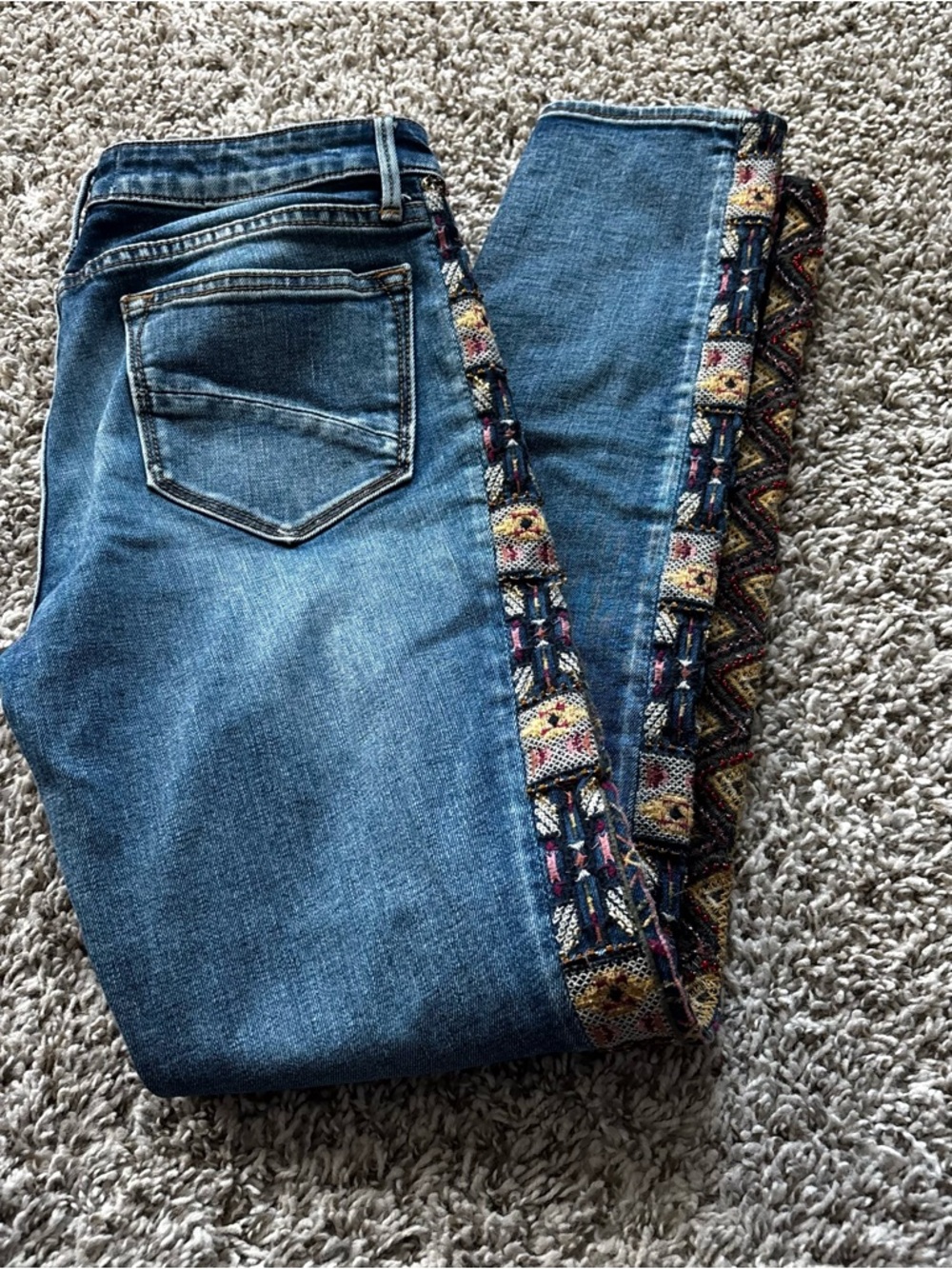 Embroidered Side-Trim green Navajo Women’s Jeans DRIFTWOOD sz 26 jeans
